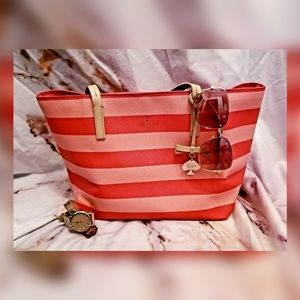 Pink Stripped Kate Spade Bag